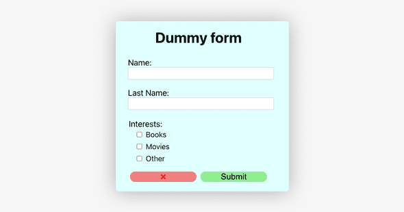 Simple form with two three inputs and two buttons
